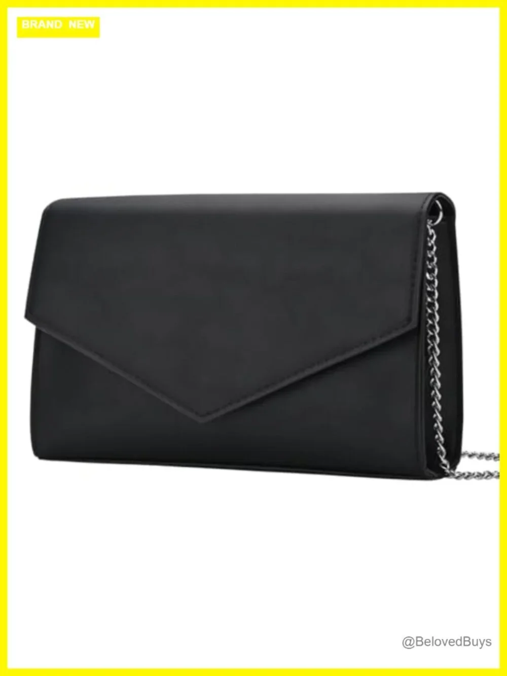 Evening Crossbody Envelope Clutch Faux Leather Chain Strap